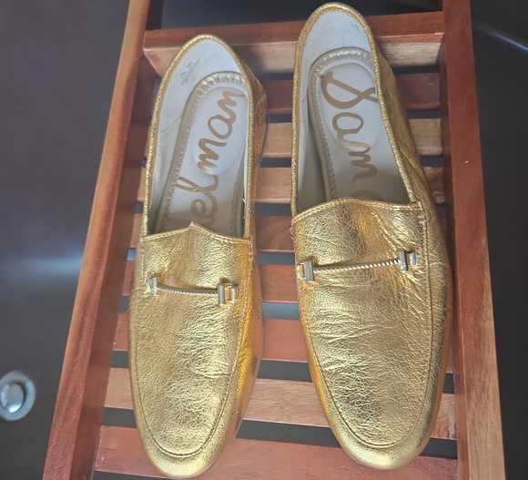 Sam Edelman Metallic Gold Men's Loafers - Picture 1 of 5